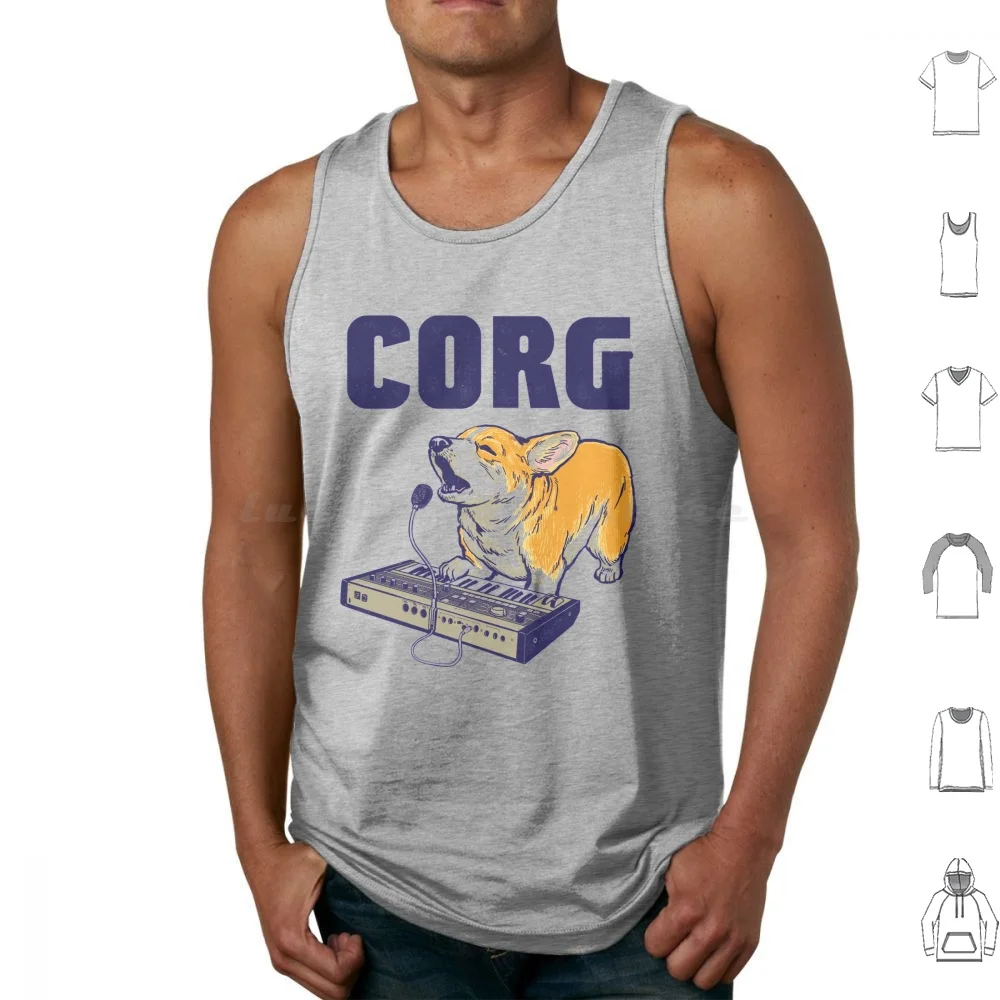 Corgi Vocoder Sintetizzatore Canotte Per Cani Gilet Senza Maniche Sintetizzatore Vocoder Musica Musicista Synth Midi Waveform Corgi Funny