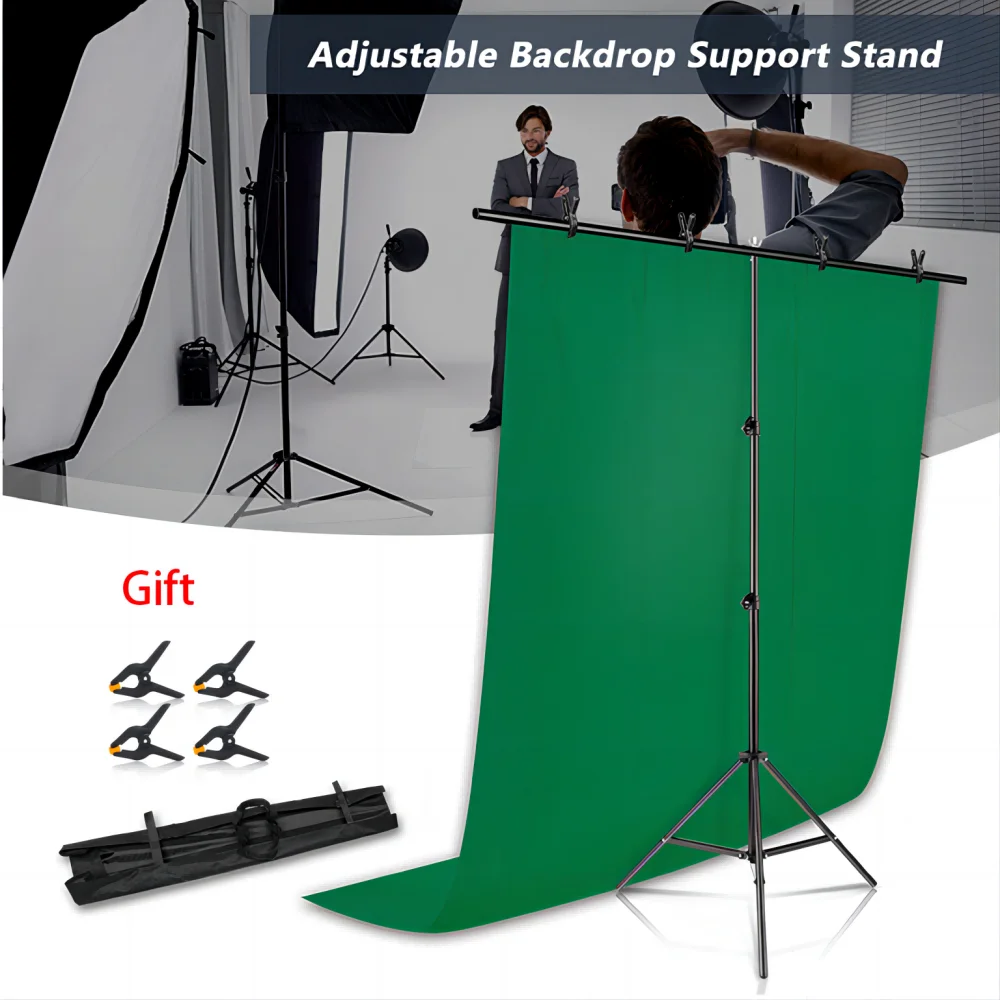 Sh T-Shape Fondale Stand Kit Con Sfondo Panno Video Chroma Key Green Screen Frame Stand Per Fotografia Photo Studio Puntelli