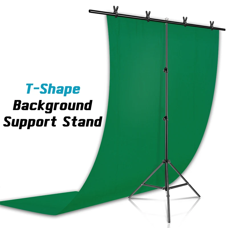 Sh T-Shape Fondale Stand Kit Con Sfondo Panno Video Chroma Key Green Screen Frame Stand Per Fotografia Photo Studio Puntelli