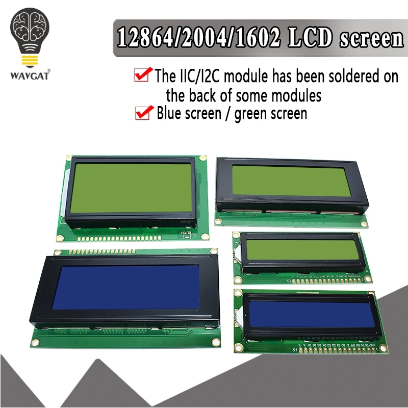 Lcd1602 Schermo Lcd 1602 2004 12864 Modulo Blu Verde 16X2 Caratteri Display Lcd Modulo 20X4 Hd44780 Controller Blu Luce Nera
