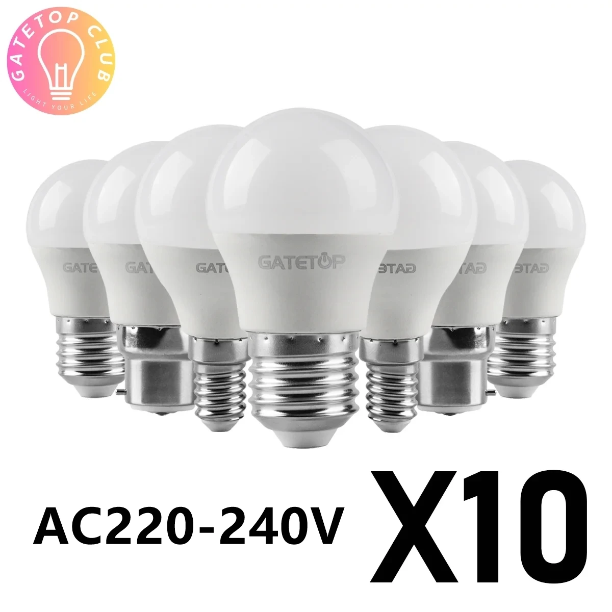 10Pcs Lampadine A Led G45 E27 E14 B22 Ac220V-240V Lampadina Real Power 3W 5W 6W 7W 3W Lampada Soggiorno Casa Led Bombilla