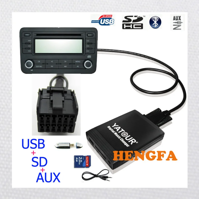 Yatour Car Digital Cd Music Changer Usb Mp3 Aux Interfaccia Adattatore Per Ford Focus Mk1 Mondeo Mk3 (Europa 1994-2004 ) 12 Pin Yt-M06