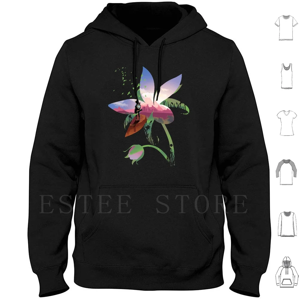 Felpa Con Cappuccio Fiore Selvatico Manica Lunga Legend Of Link Flower Ocarina Breath Of The Wild Ganon Wild Twilight Princess