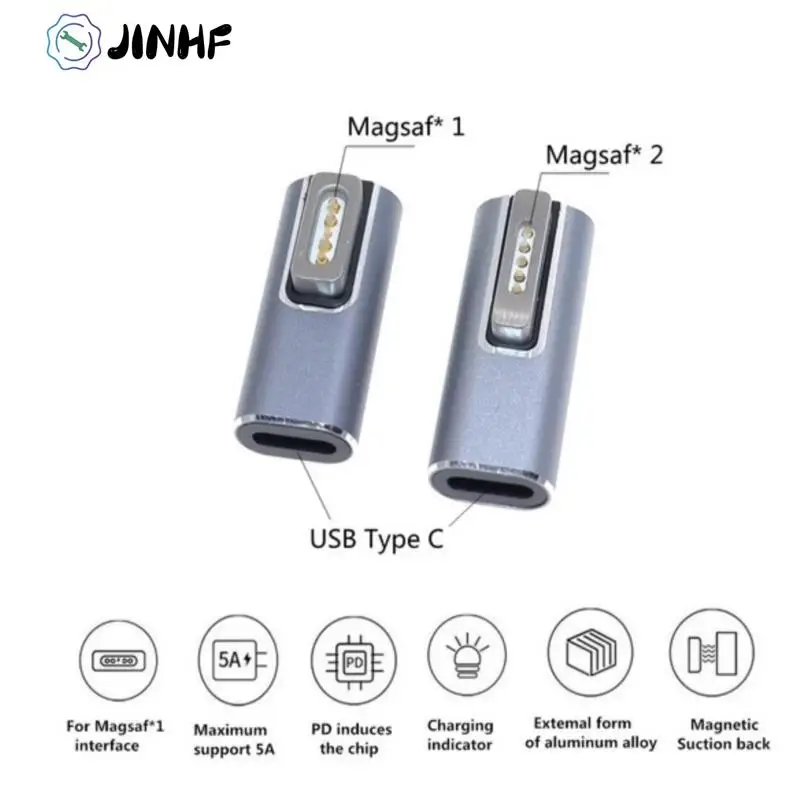 Nuovo Tipo C Adattatore Magnetico Usb Pd Usb C Femmina Ricarica Rapida 60W Convertitore Di Spina Magnetica Per Apple Magsafe 2 1 Macbook Pro