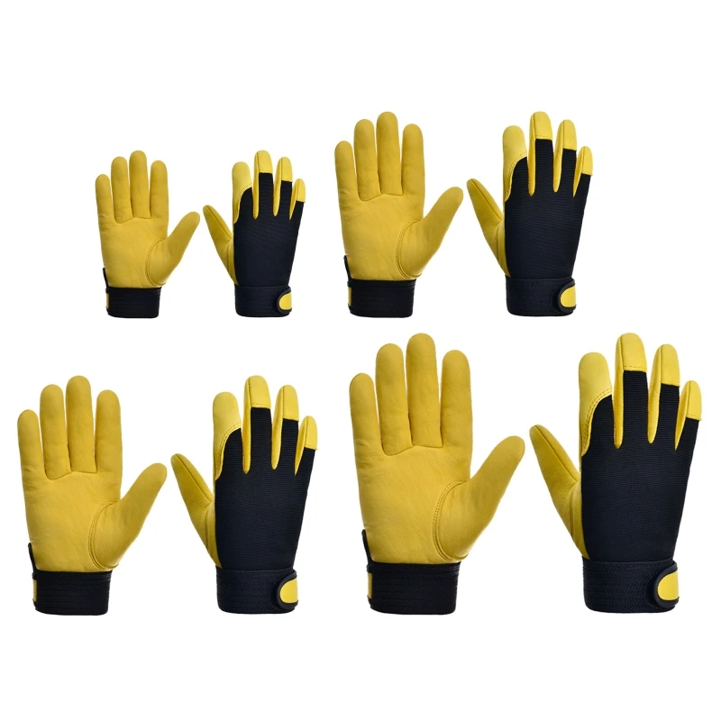 Portable Utility Work Gloves For Men Women Gardening Gloves Imitation Sheepskin Dexterity Breathable Design Yellow Black