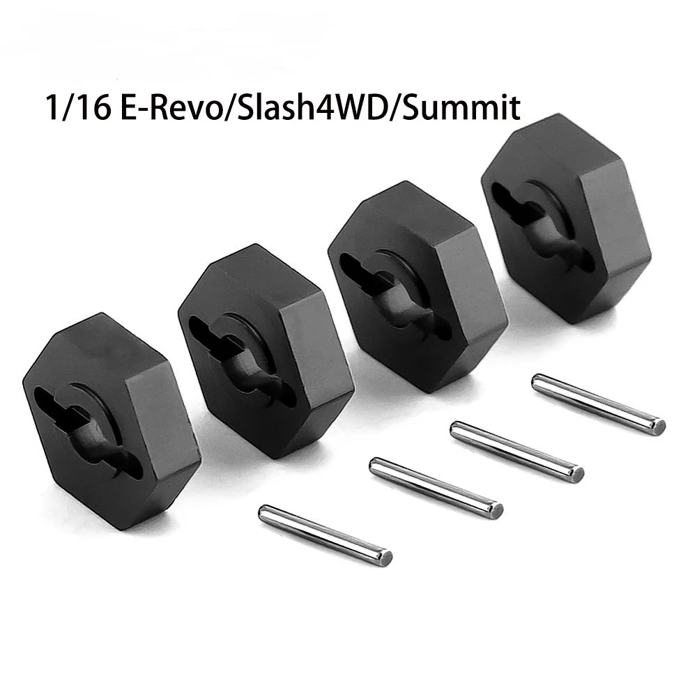 4Pcs 1/16 Rc Car 12Mm Upgrade Wheel Mozzi Esagonali Con Perni Dell'Asse Per Traxxas 1/16 E-Revo Slash 4Wd Summit Vxl