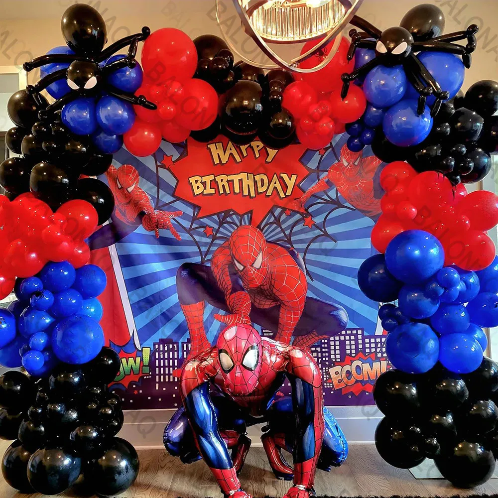 1Set Super Hero 3D Spiderman Balloon Garland Latex Air Globos Decorazione Per Feste Di Compleanno Baby Shower Giocattolo Gonfiabile Per Bambini