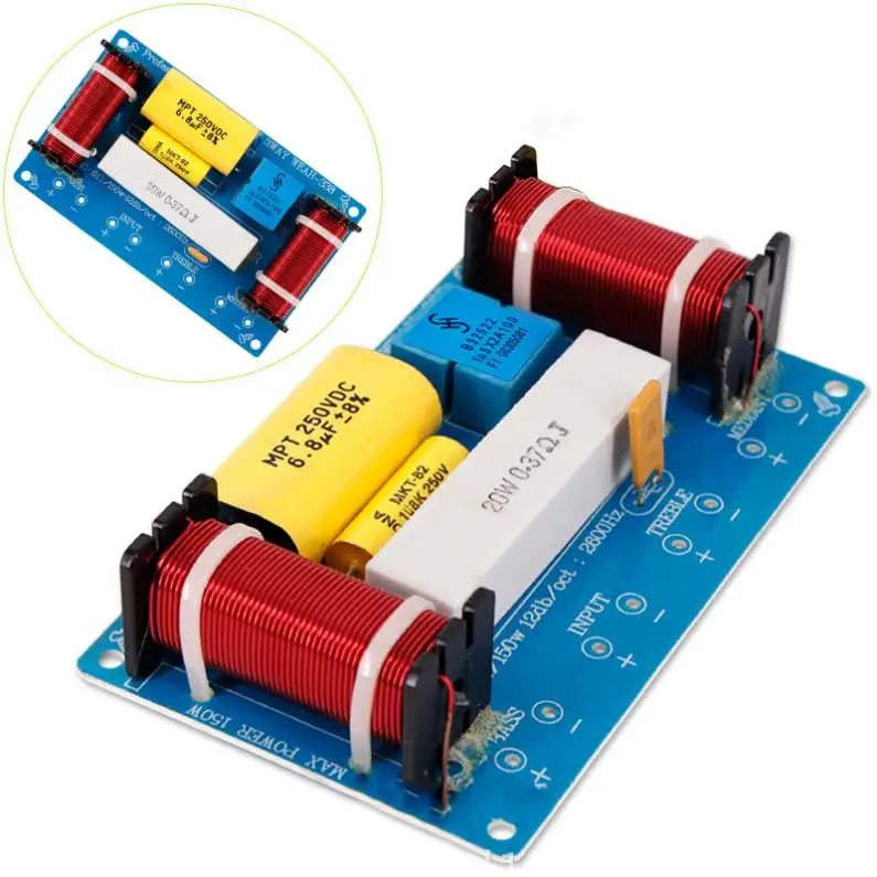 120W Altoparlante 3 Way Divisore Di Frequenza Audio Altoparlante 3 Unità Di Crossover Filtri Per Gli Altoparlanti Nuovo