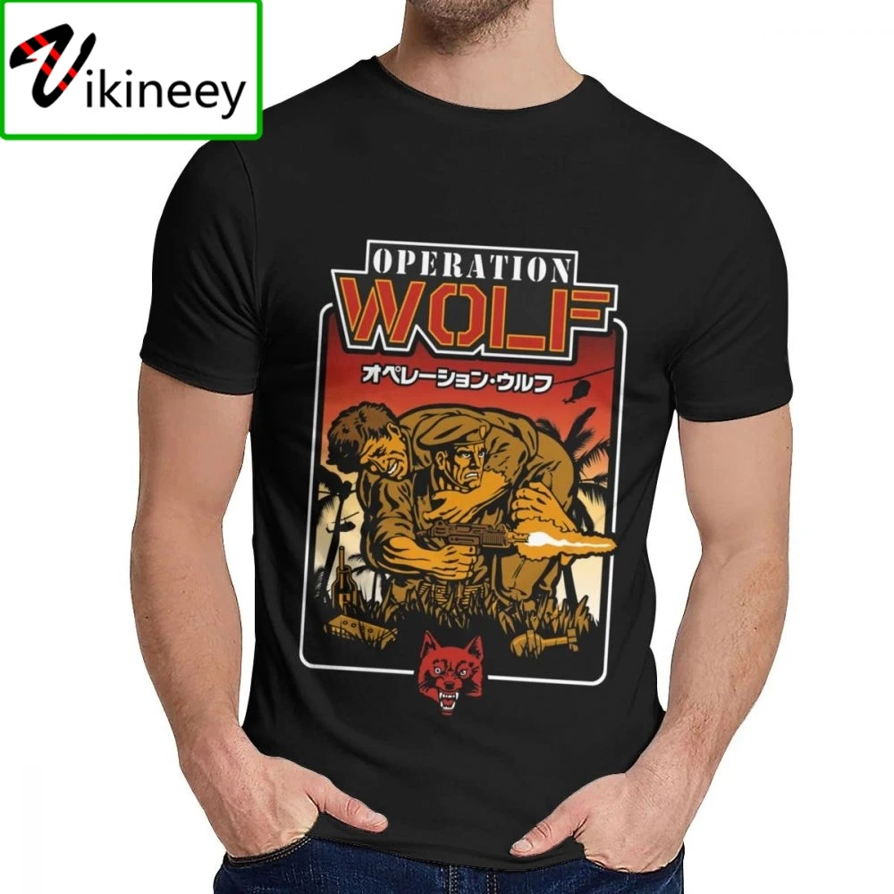 T-Shirt Da Uomo Vintage Arcade Game Operation Wolf Nice Cotton Leisure Girocollo Retro La Camiseta