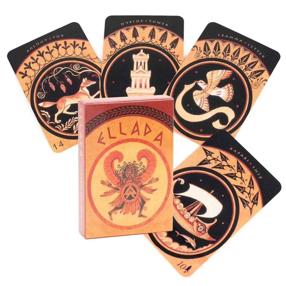 Unico Ellada Lenormand Card Ladies Grecia Giochi Di Carte Prophesy Vintage Lenormand