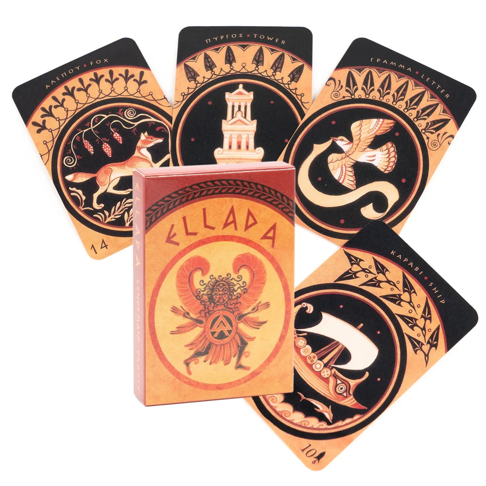 Unico Ellada Lenormand Card Ladies Grecia Giochi Di Carte Prophesy Vintage Lenormand