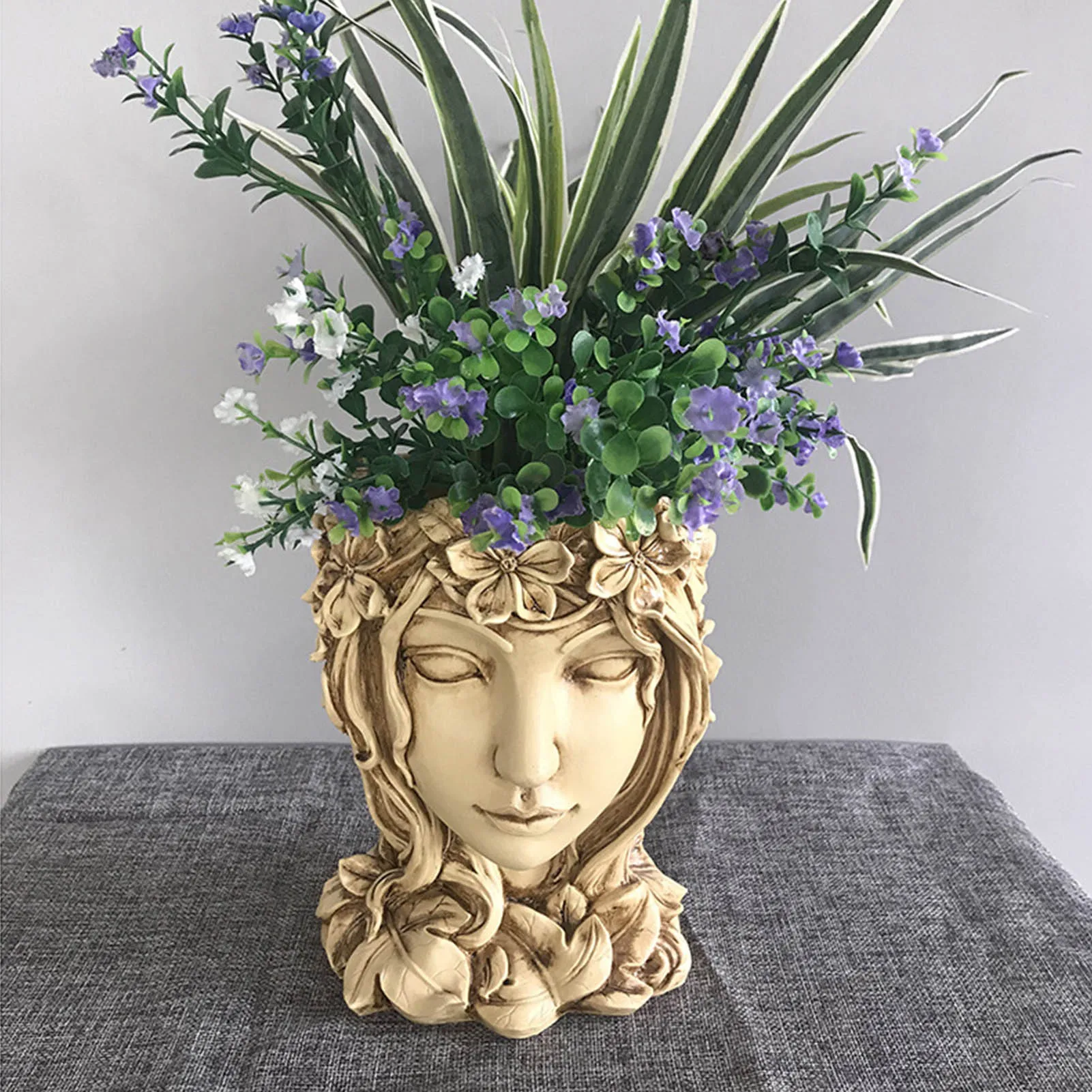 Nordic Women Resin Head Pot Vasi Per Piante Da Esterno Decorativos Grandes Accessori Da Giardino Plant Flower Pot Bloempot