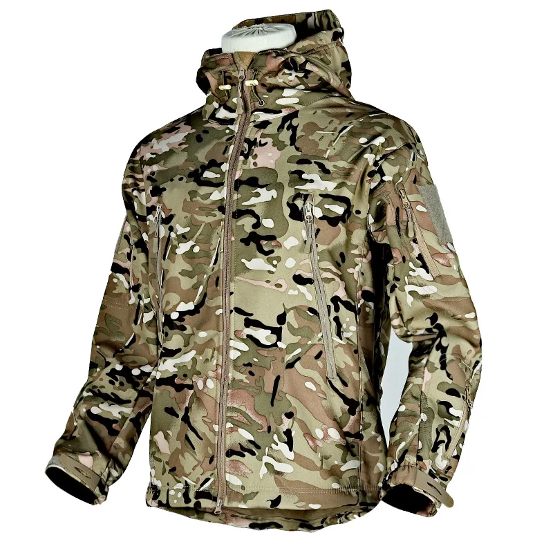 Fleece Winter Waterproof Jacket Men Windbreakers Softshell Hiking Camping Thermal Jacket Fishing Tactical Jackets Autumn Coat