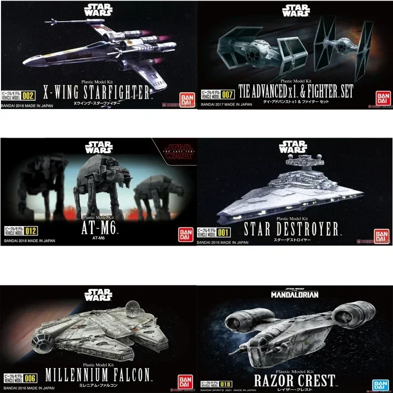 Bandai Original Star Wars Modello Di Veicolo X-Wing Interstellare Star Destroyer Millennium Falcon Assemblato Model Collection Toys