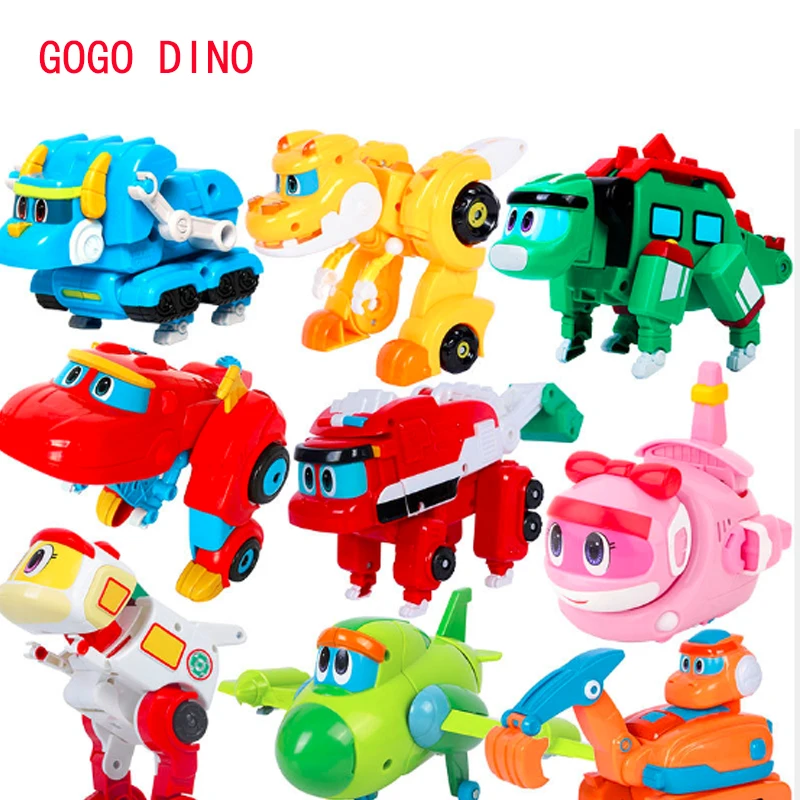 Mini Deformazione Gogo Dino Explorers Rex Transformation Car Airplane Motoscafo Gru Gogo Dinosaur Toys For Children