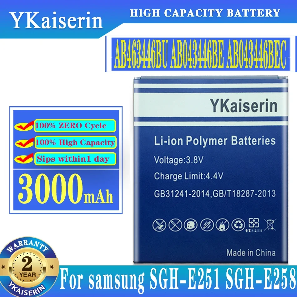 Batteria Ab463446Bu Batteria Per Samsung X208 Sgh-E210,Sgh-E500,Sgh-E900,Sgh-F250,Sgh-X150,Sgh-X300,Gt-E2530, Gt-C5212,Gt-E108