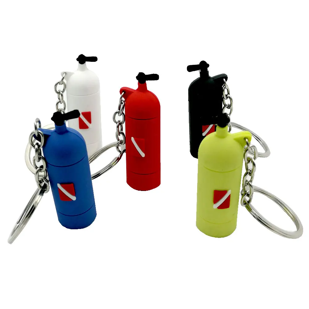 5 Colori Mini Scuba Air Tank Mini Cilindro Bottiglia Portachiavi Portachiavi Regalo Subacqueo