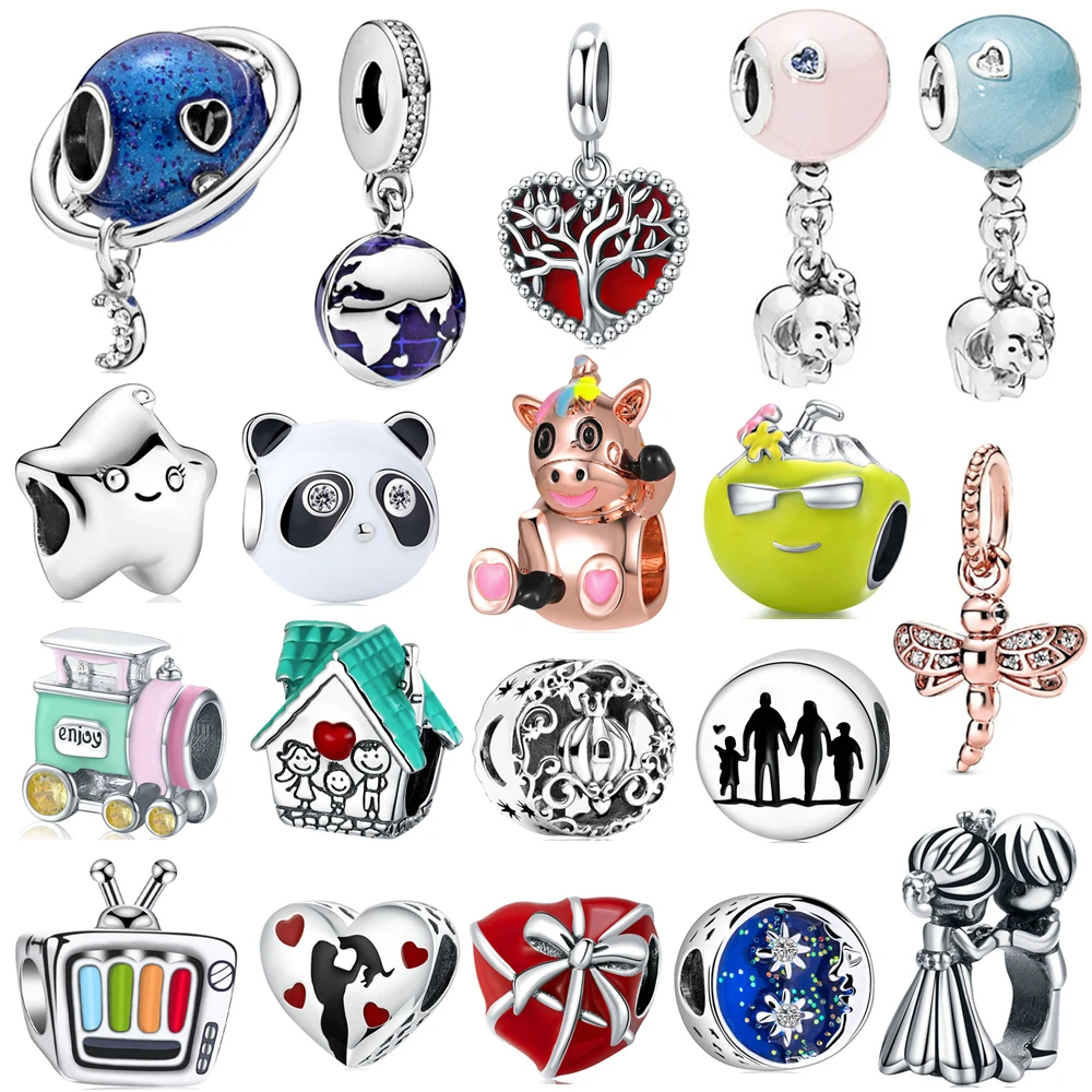 Ciondolo Con Perline A Forma Di Stella Di Elefante Panda Animale Adatto Per Regali Di Gioielli Fai-Da-Te Originali Pandora Charm Bracelet Necklace