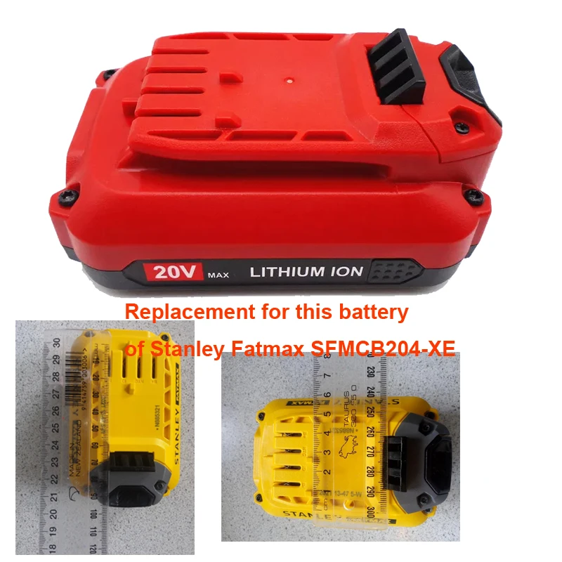 Sostituzione Della Batteria Dell'Utensile Elettrico Al Litio 20V 18V Sfmcb204 Per Stanley Fatmax Sfmcb204-Xe