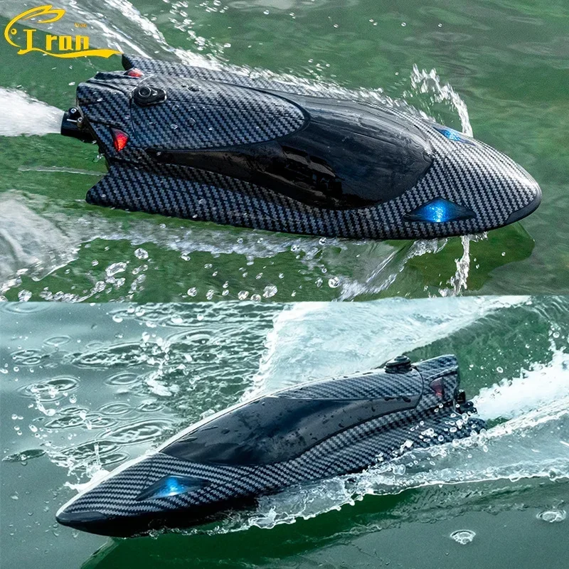 40 Km/H Rc Boat 2.4G Brushless Electric Twin Turbo Motoscafo Da Corsa Ad Alta Velocità Impermeabile Yacht Carbon Rc Boat Giocattolo Elettrico Per Bamb