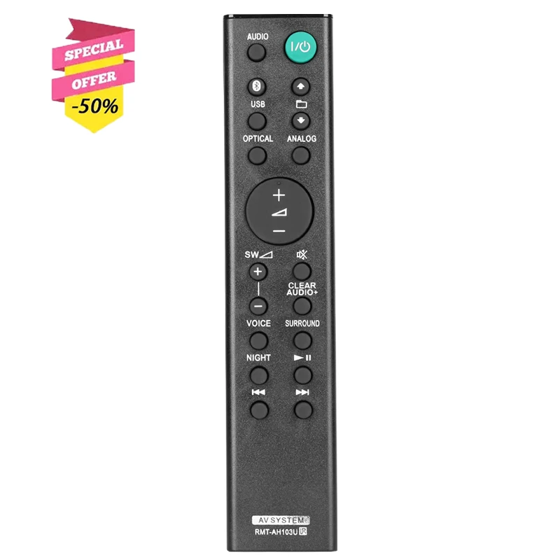 Rmt-Ah103U Telecomando Per Soundbar Sony Ht-Ct80 Ht-Ct180 Ht-Ct80Bt Sa-Ct180 Sa-Ct80 Ss-Wct80 Htct80 Htct180 Htct80Bt