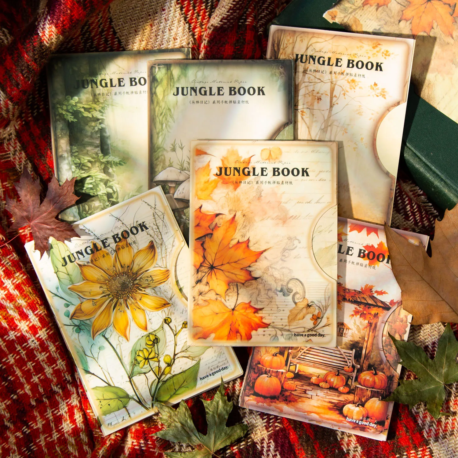 30 Fogli Jungle Book Series Vintage Plant Maple Leaf Material Paper Creative Diy Journal Collage Decor Stationery