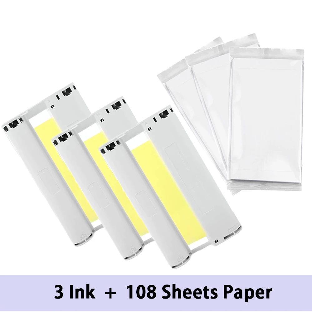 Cartucce Di Inchiostro Kp108In 3 Compatibili Per Canon Selphy Cp Photo Paper 4 "X6" Selphy Cp1300 Cp1200 Cp910 Cp900 Cp1500
