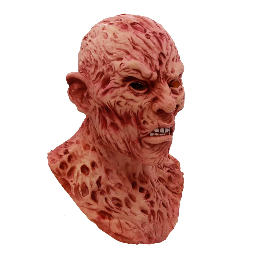 New Freddy Krueger Horror Mask Realistic Adult Party Costume Deluxe Halloween Mask Scary Carnival Cosplay Prop