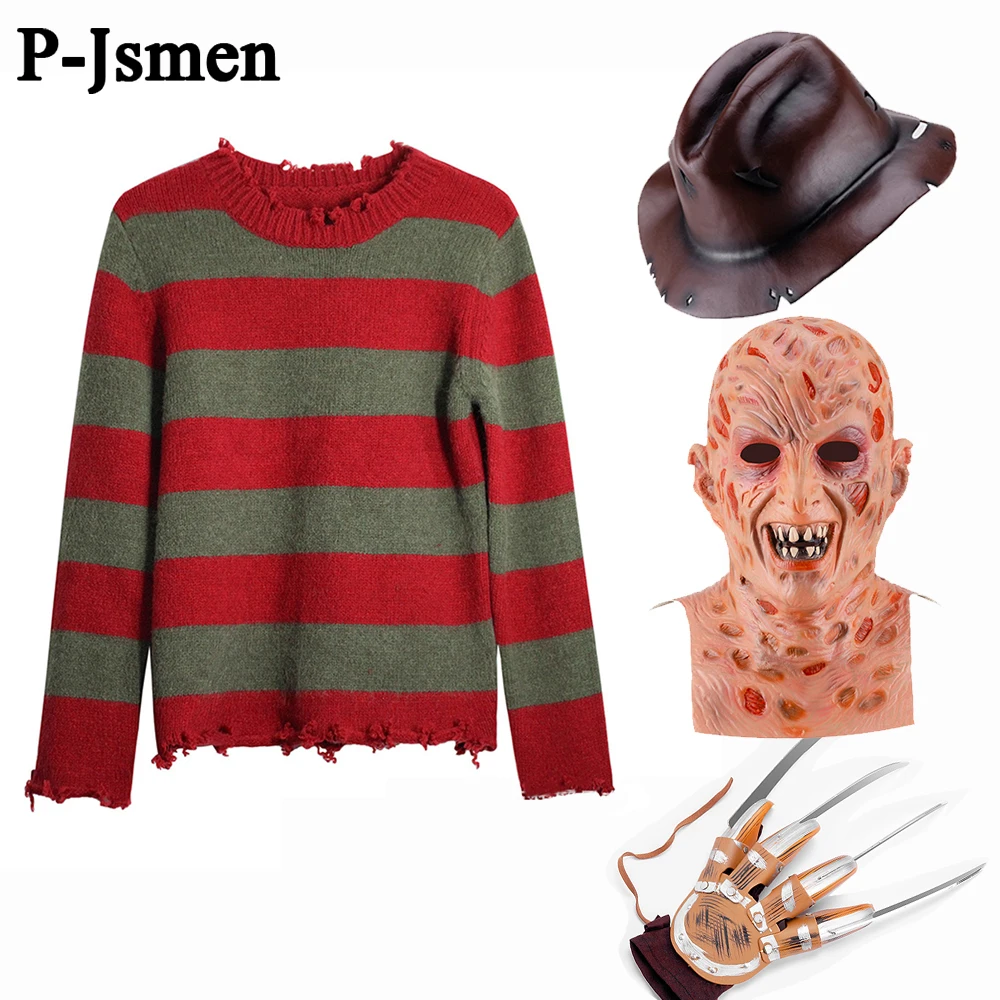 P-Jsmen Zombie Mask Horror Copricapo Freddy Krueger Film Horror Cosplay Party Outfit Costume Cosplay Di Halloween