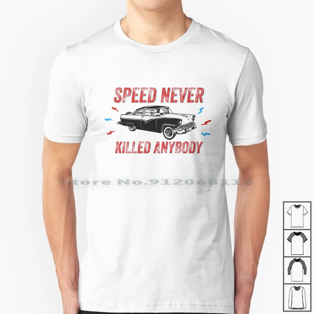 Maglietta Speed 100% Cotone Speed Cars Vintage Lightning Racing Fast Daytona Bristol Texas Byrd Charlotte Gordon Days Of