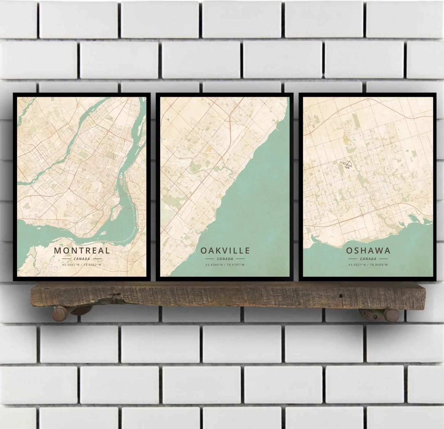Montreal Oakville Oshawa Ottawa Quebec City Regina Bat Saguenay Saskatoon Sherbrook St Catharines Canada Poster