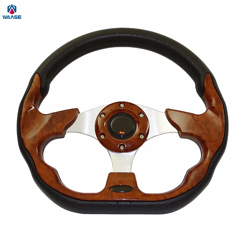 Waase 320 Millimetri Universale Di Cuoio Dell'Unità Di Elaborazione Corse Sport Auto Car Steering Wheel Con Il Pulsante Del Clacson 12.5 Pollici Di Le