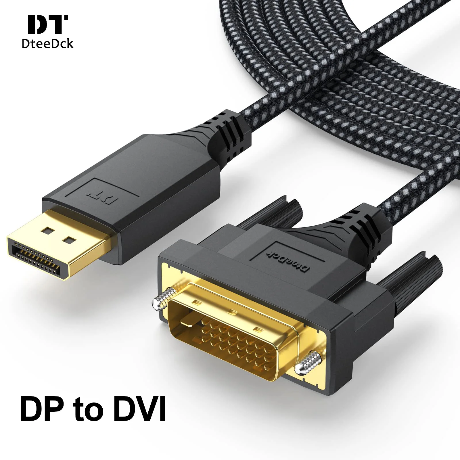 Dteedck Display Port A Dvi D Cable Adapter Maschio A Maschio Cavo Per Monitor Desktop Laptop Projector Hdtv Compatibile Con Lenovo