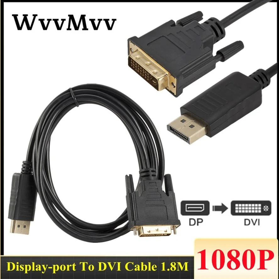Adattatore Da 1080P Hd Dp A Dvi Displayport Display Port A Dvi Cable Adapter Converter Maschio A Femmina Per Monitor Projectordisplay