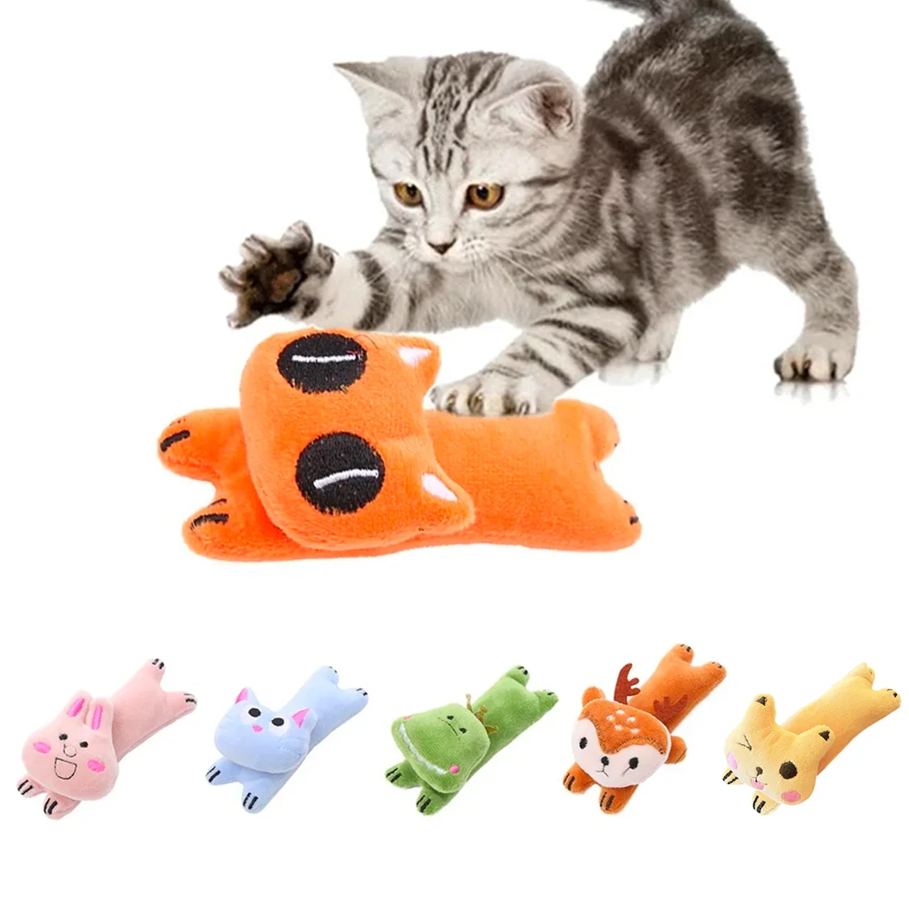 Cute Teeth Grinding Catnip Toys Interactive Plush Cat Toy Pet Kitten Masticare Vocal Toy Claws Thumb Bitetoy For Cats Hot