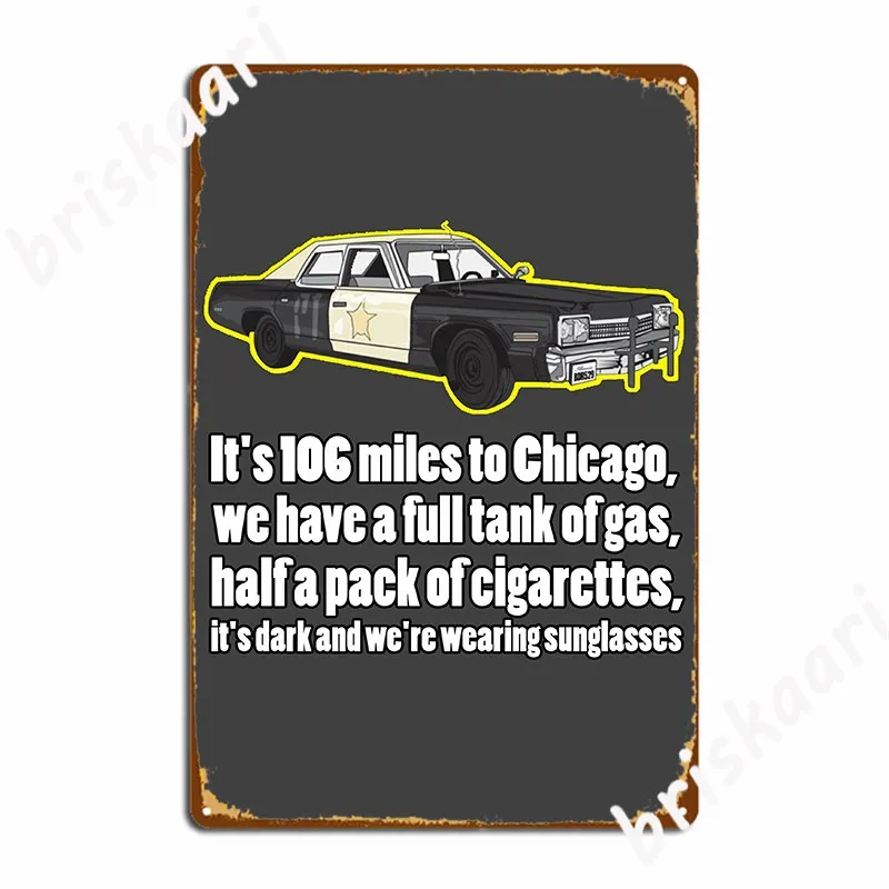 Blues Brothers Bluesmobile Movie Tv Metal Sign Wall Decor Pub Cinema Vintage Tin Sign Poster