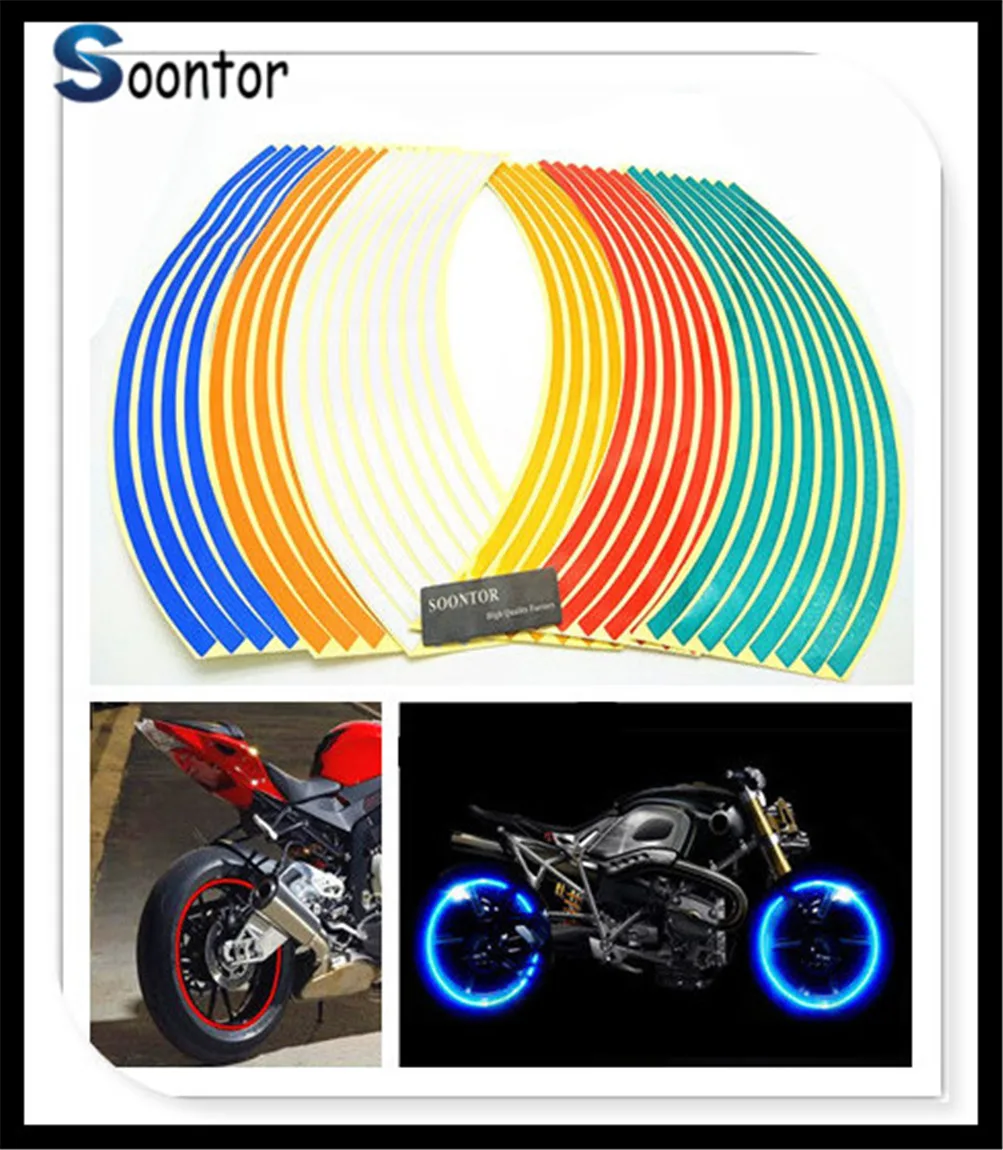 Nuovo 2018 Strisce Moto Motorcross Wheel Sticker Decalcomanie Riflettenti Rim Tape Bike Per Mv Agusta 800 Dragster Ktm Duke Smr Smt