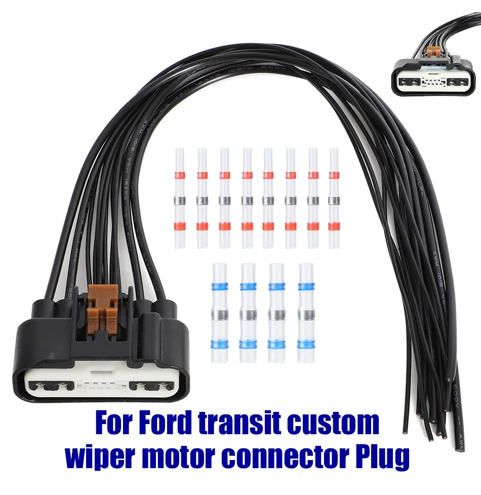 Per Ford Transit Custom Wiper Motor Plug Sostituzione Connettore Cablaggio Codificato A Colori
