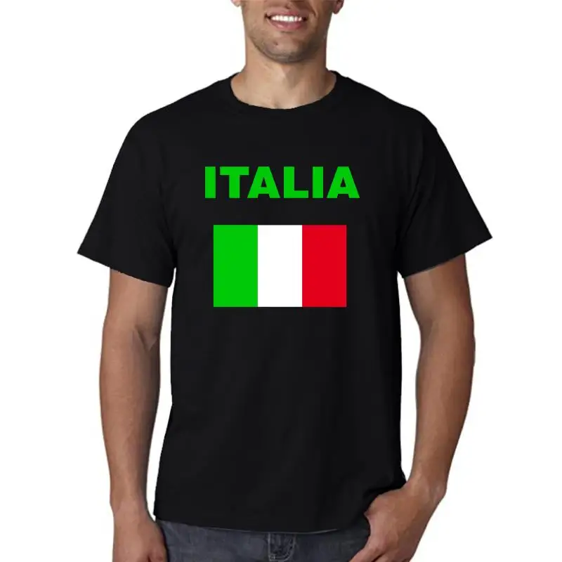 T-Shirt Italia Supporter Football Man Football Flag Italie Bandiera Euro Tshirt