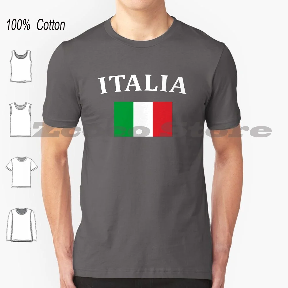 Bandiera Italiana 100% Cotone Uomo E Donna T-Shirt Moda Morbida Bandiera Italiana Bandiera Italiana Italia Italiana Bandiera Italiana
