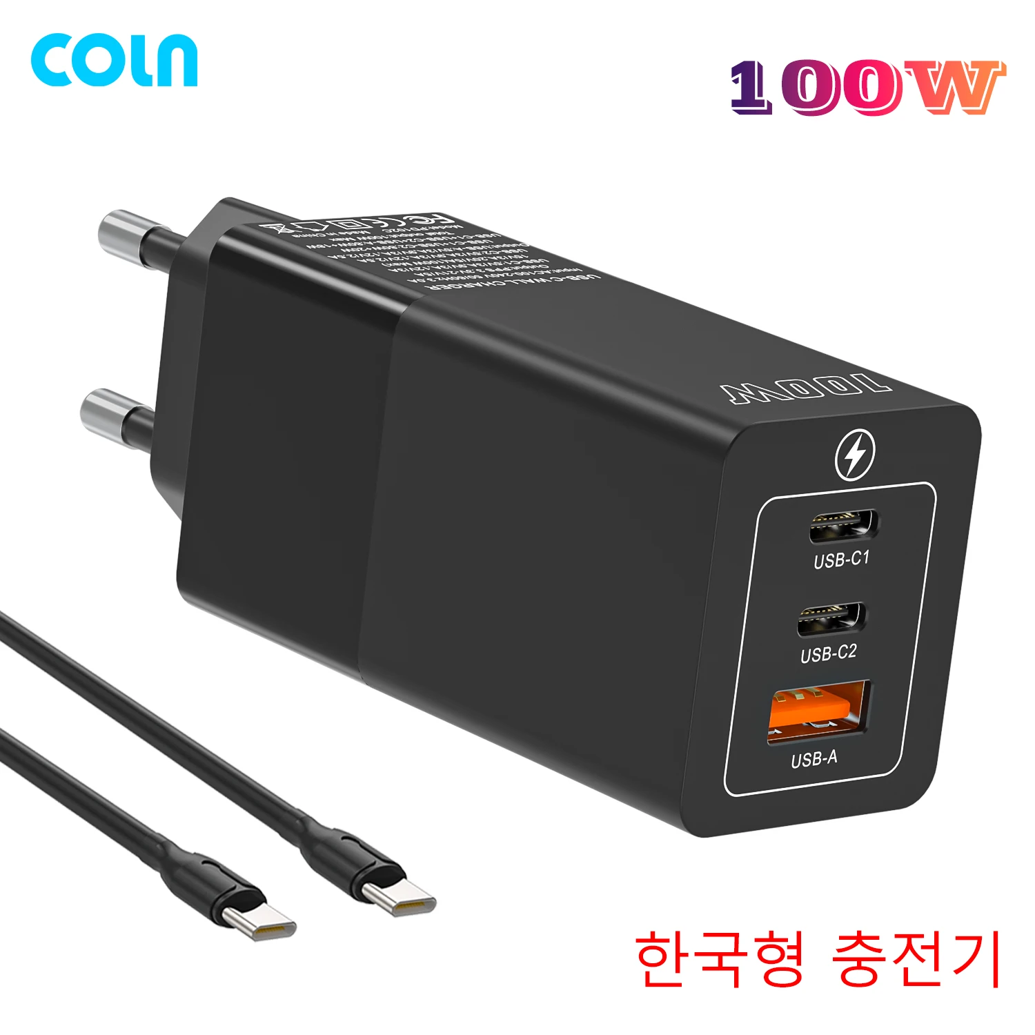 Pd 100W Usb C Gan Charger Coln 3 Porte 100W Type-C Adattatore Di Alimentazione Per Caricabatterie Rapido Pps 45W Per Laptop Macbook Iphone Samsung S23