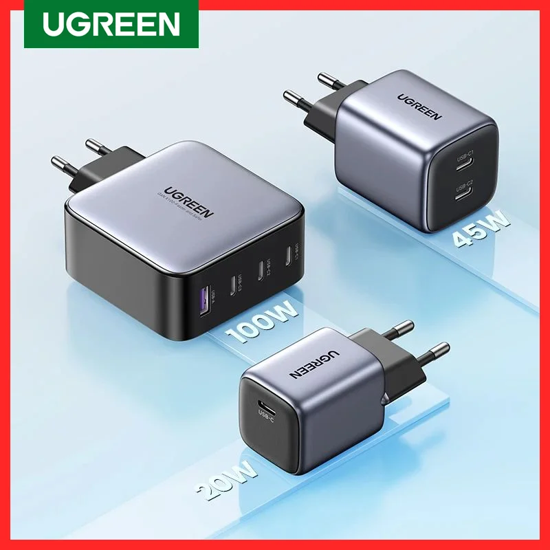 Caricabatterie Rapido Ugreen Gan100W 65W 45W 30W 20W Per Tablet Telefono Macbook