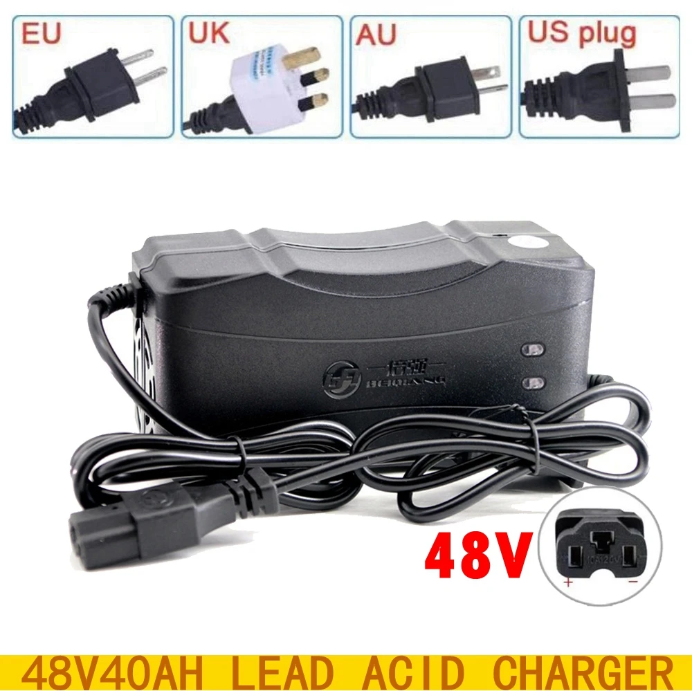 Dc59V 5A Caricabatterie Intelligente Completamente Automatico Per Agm Gel Vrla Agm Batteria Al Piombo 48V 40Ah 30Ah 50Ah Scooter Elettrico E-Bike 48V