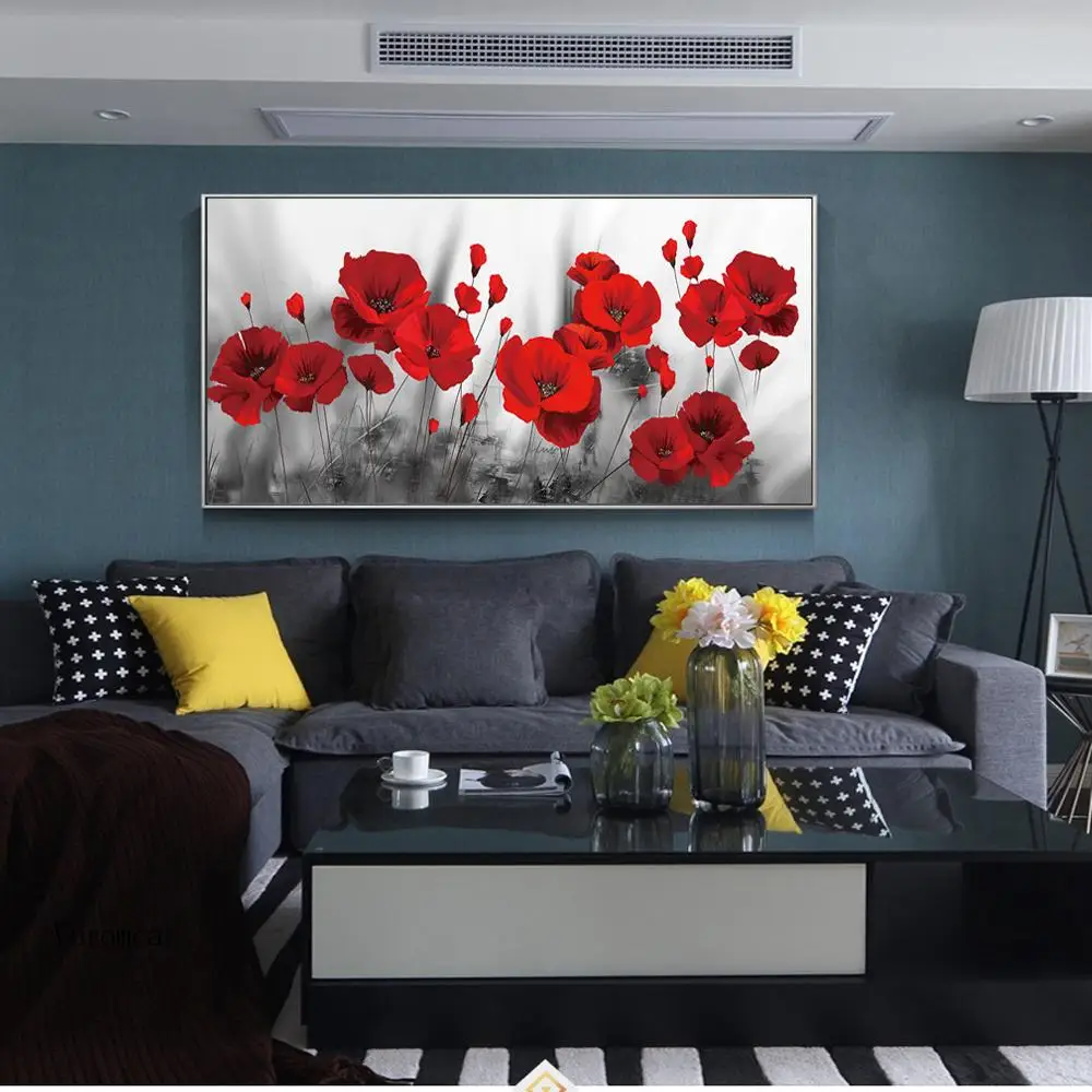 Poppies Flower Canvas Paintings On The Wall Art Poster E Stampe Fiori Rossi Immagini Per La Camera Da Letto Soggiorno Decor Cuadros