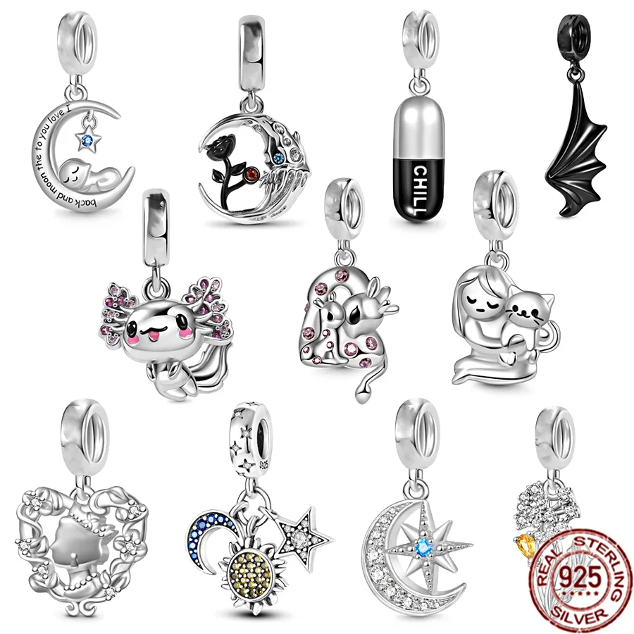 Vendita Calda Mexican Axolotl & Dandelion Blossom Pendant Ciondola Charm Bead Fit Original Pandora 925 Gioielli In Argento Sterling