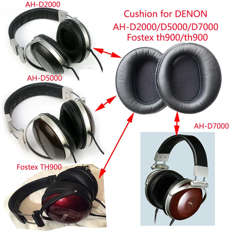Adatto Per Denon Ah-D2000 D5000 D7000 Cuscinetti Auricolari Manica Auricolare Fostex Th900 Spugna Paraorecchie In Pelle