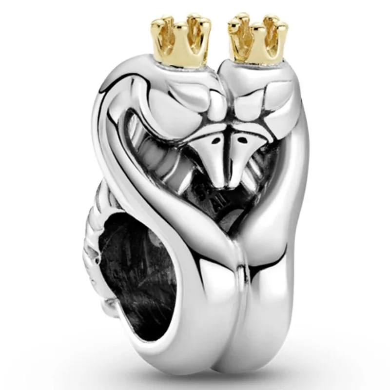 Original Passences Cigni Heart Beads Charm Fit Pandora Women 925 Sterling Silver Bracciale Bangle Jewelry