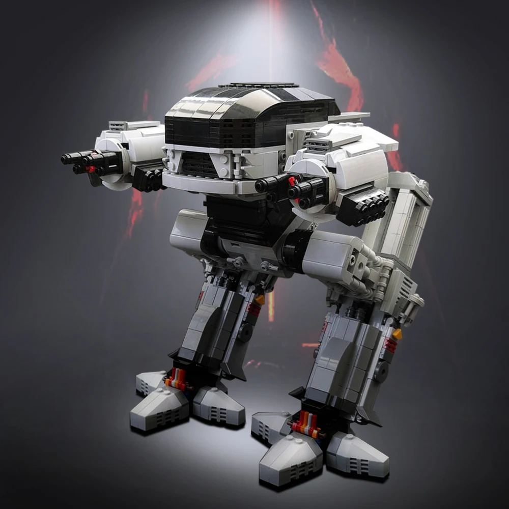 Moc Robot Series Ucs Scale Ed-209 Modello Di Robot Che Esegue Robot Meccanico War Police Enforcement Droid 209 Building Block Gift