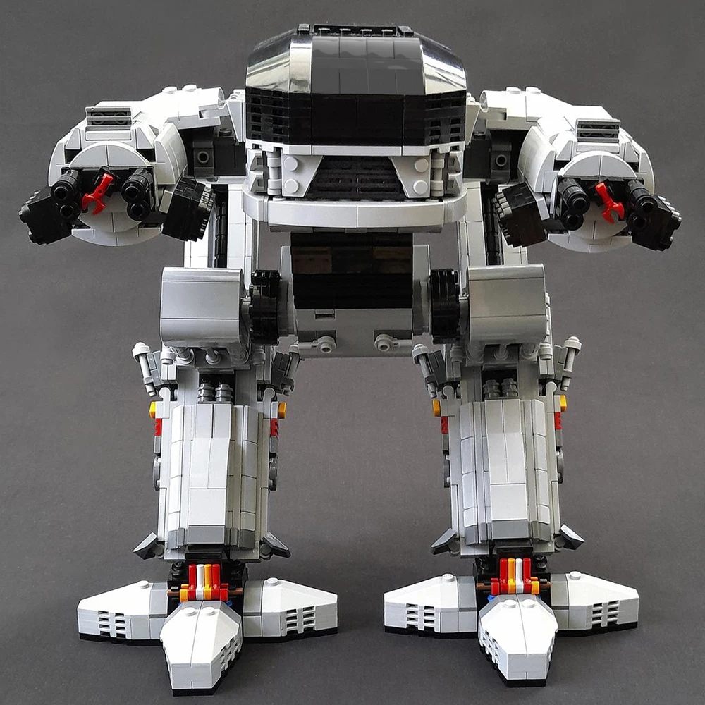 Moc Classic Movies Robofaced Mecha Ucs Scale Ed-209 Robot Building Blocks Set Mechanical Battle Arms Toys For Children Boy Gifts