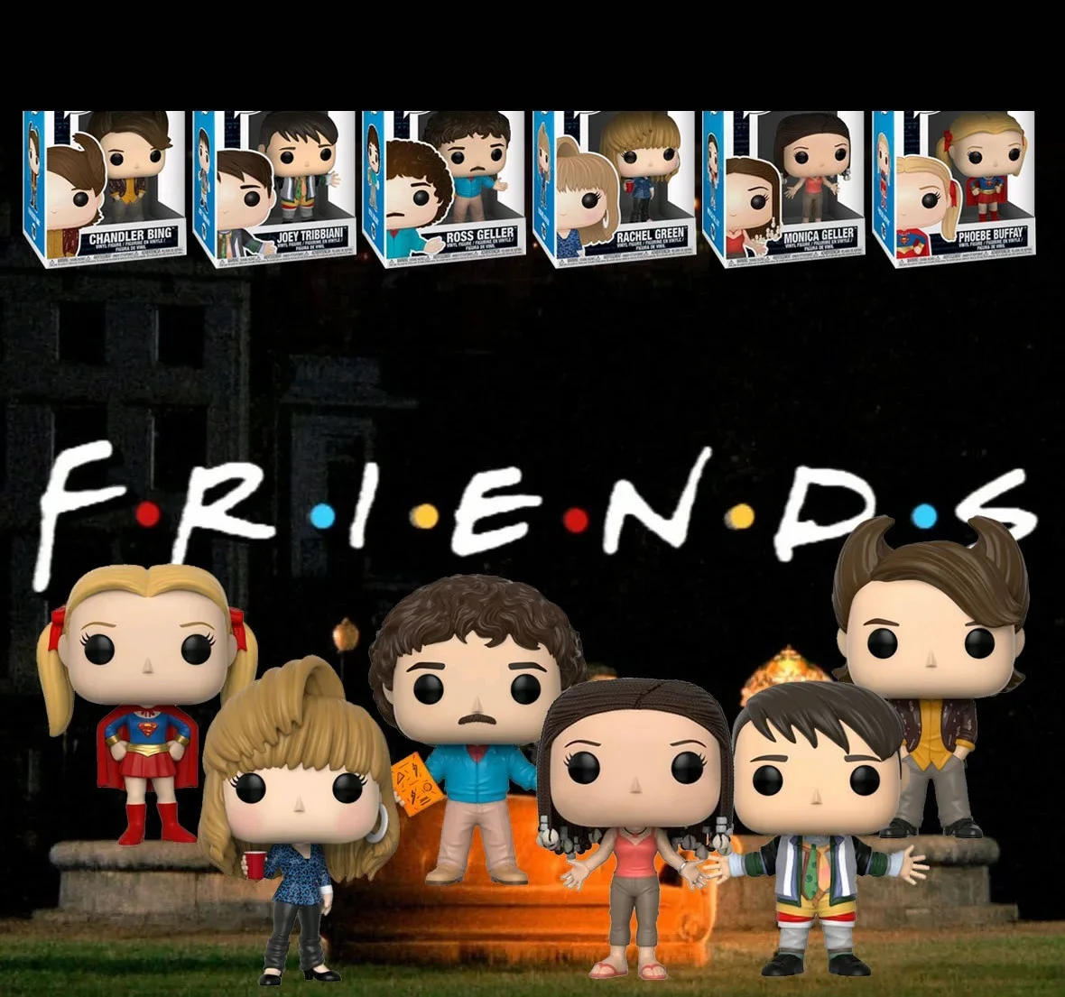 Funko Pop Friends Rachel Green #261 Ross Geller #262 Action Figures Collection Model Toys For Children Birthday Christmas Gift